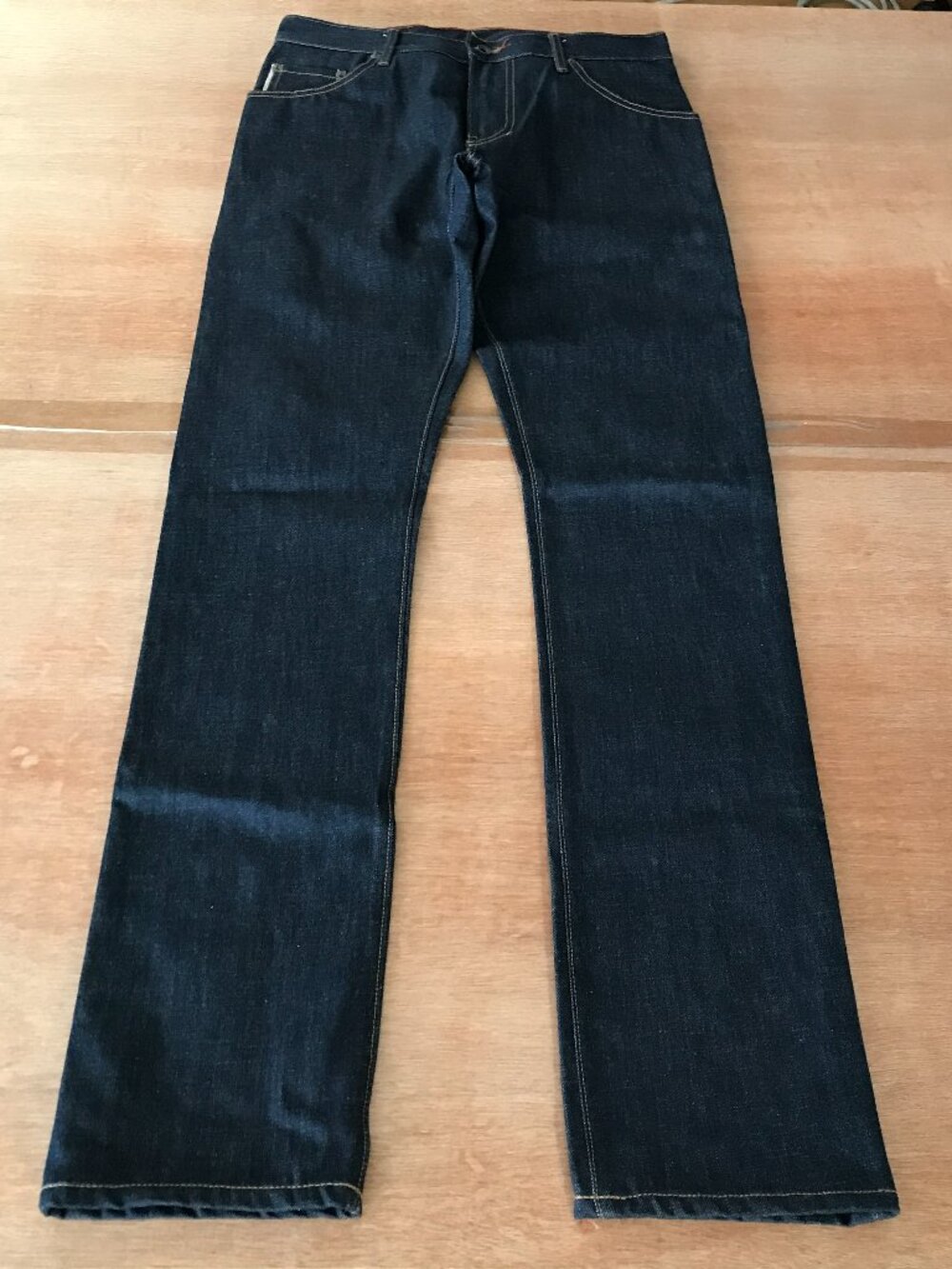 Raleigh Denim Jones Jeans Men 30x33 Black Low Rise Selvedge White Oak Dark Wash